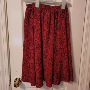 Red and Blue mid skirt